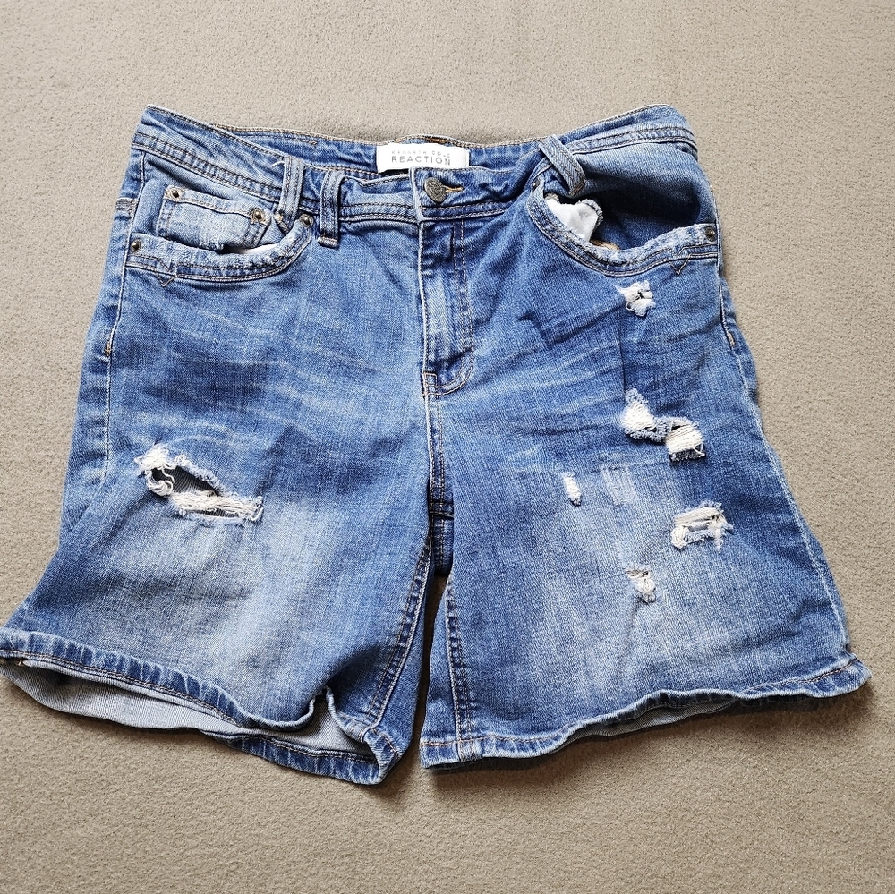 Kenneth Cole Reaction High Waist Denim Shorts Sz 8